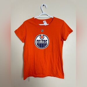 Gildan Size M Orange Kids Tee with Oilers Logo